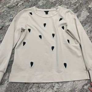 Ann Taylor heart Crew sweat shirt